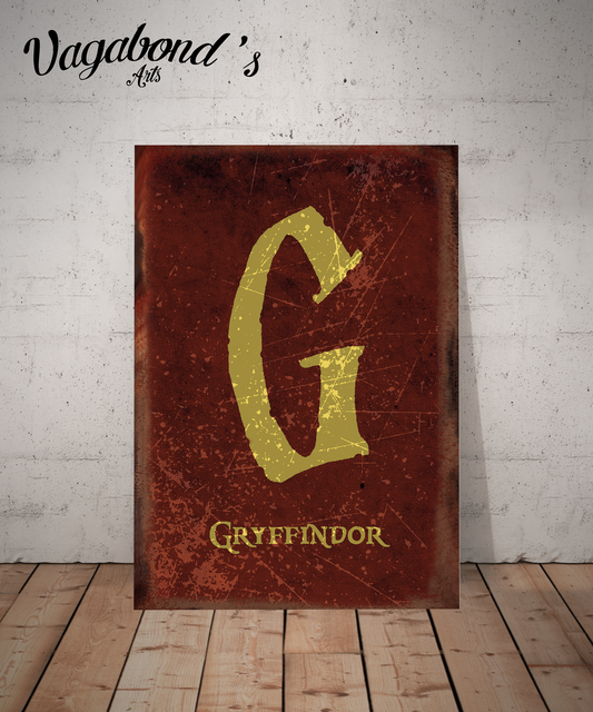 Vintage Gryffindor Metal Poster