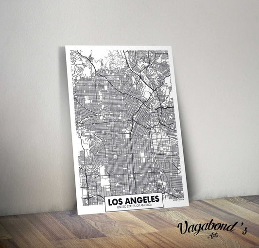 Map of Los Angeles Metal Sign