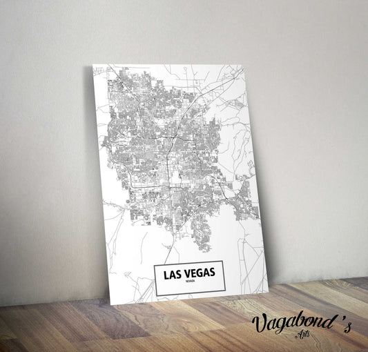 Map of Las Vegas Metal Sign
