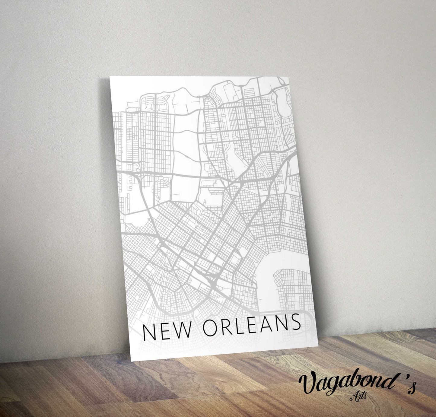 Map of New Orleans Metal Sign