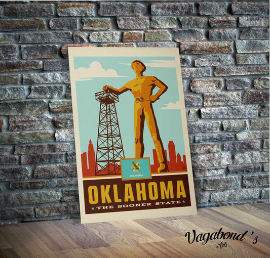 Oklahoma The Sooner State Metal Sign