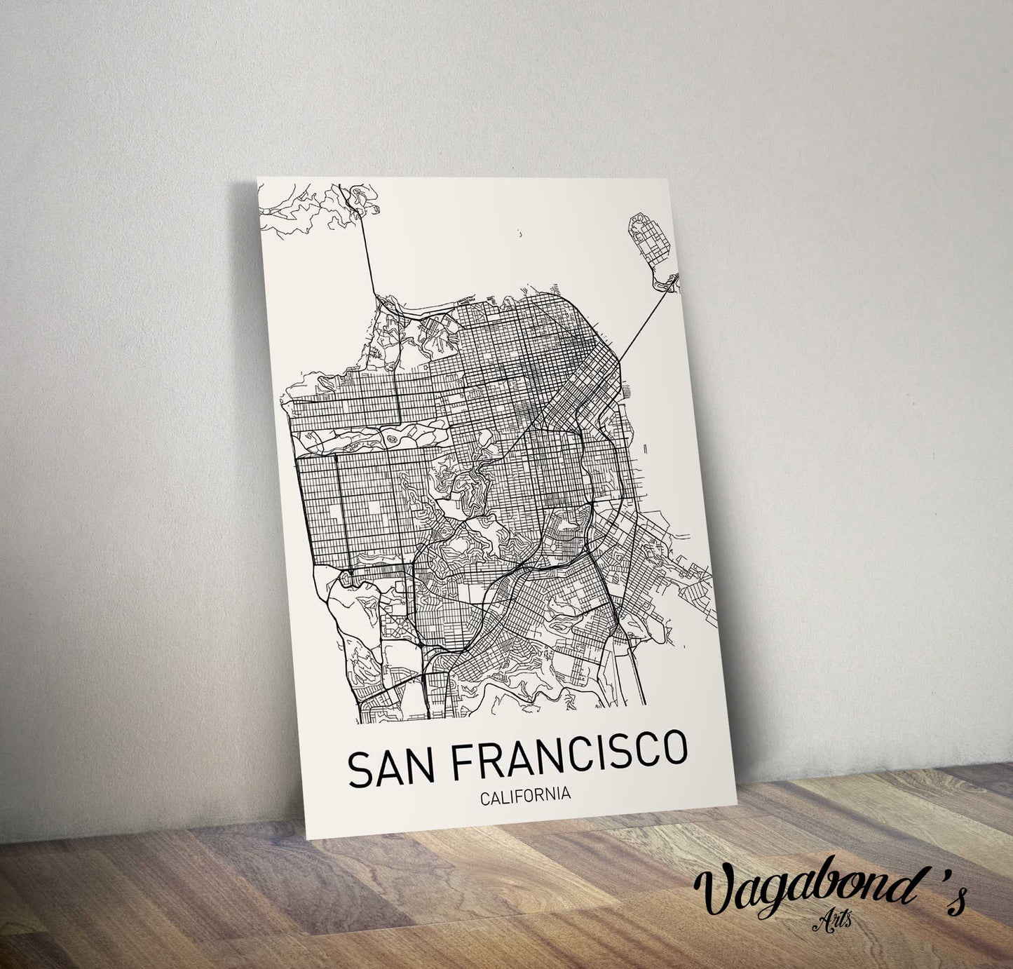 Map of San Francisco Metal Sign