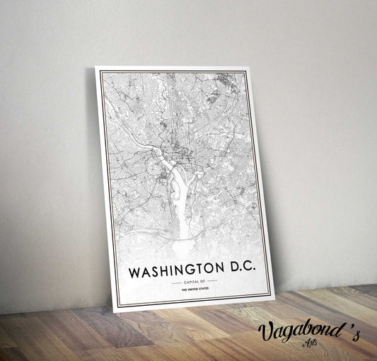 Map of Washington DC Metal Sign