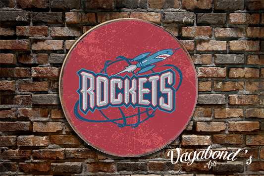 Vintage Houston Rockets Circular Sign