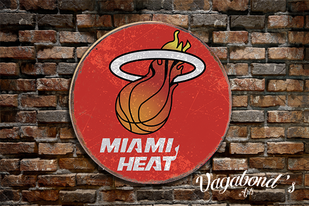 Vintage Miami Heat Circular Sign