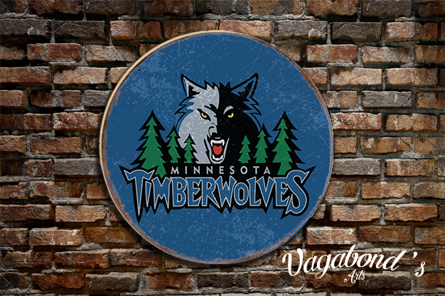 Vintage Minnesota Timberwolves Circular Sign