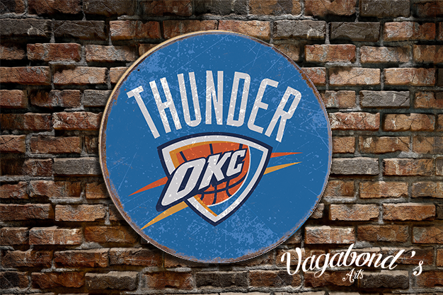 Vintage Oklahoma City Thunder Circular Sign