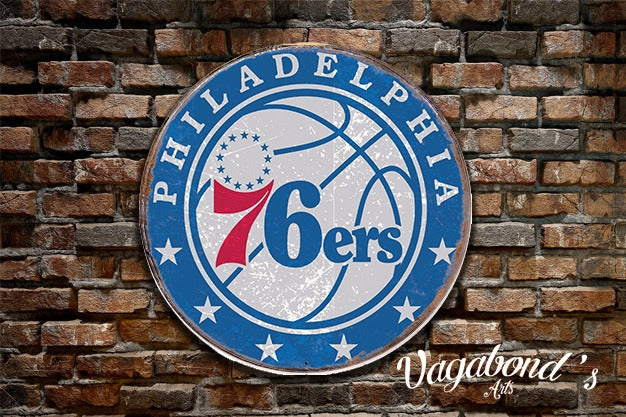 Vintage Philadelphia 76ers Circular Sign
