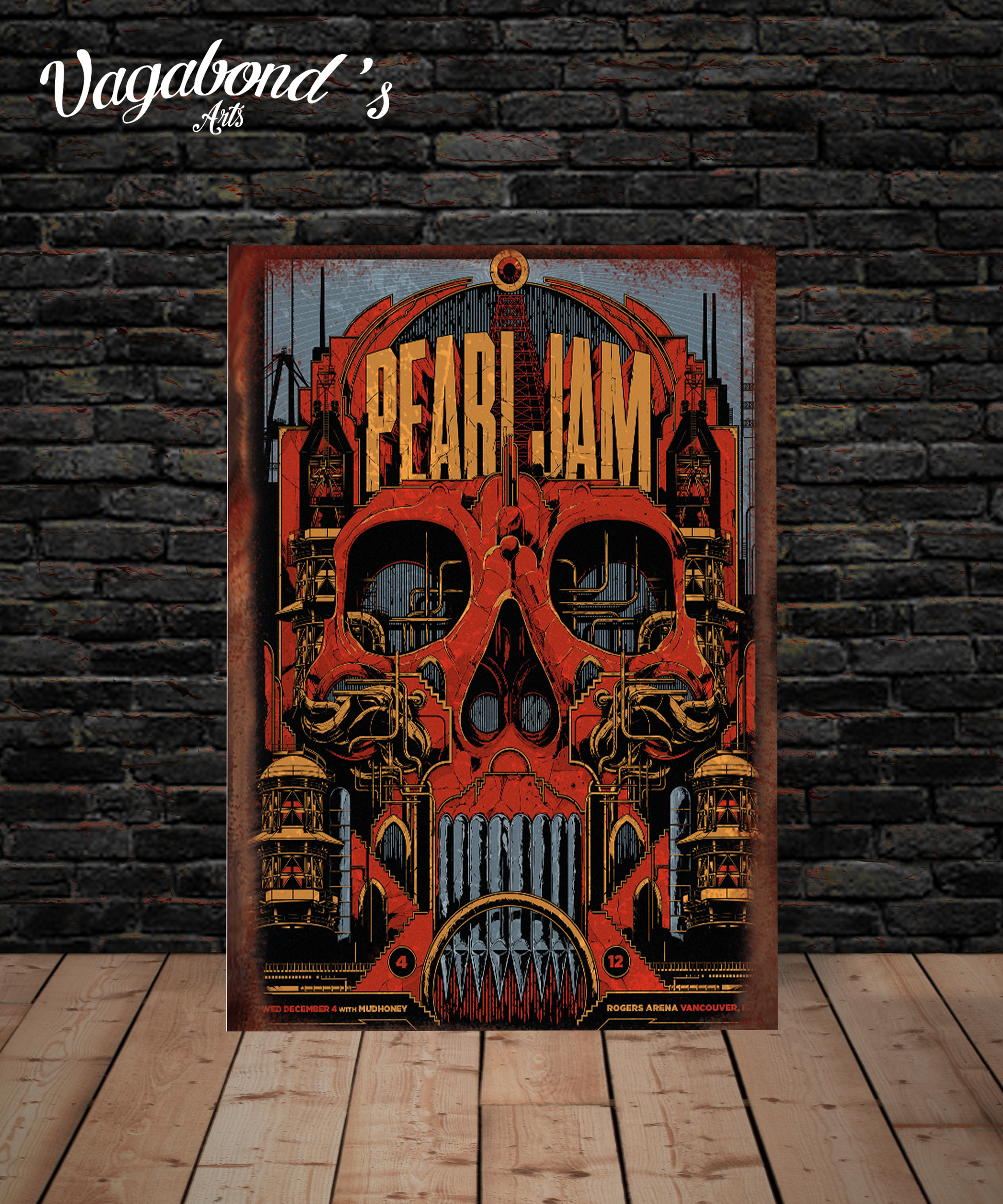 Vintage Pearl Jam Metal Sign - Vagabonds Arts 