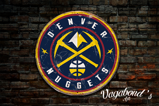 Vintage Denver Nuggets Circular Sign - Vagabonds Arts 