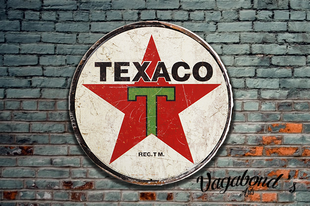 Vintage Texaco Circular Sign - Vagabonds Arts 