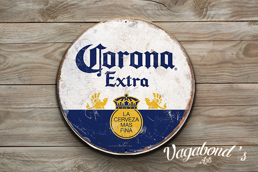 Vintage Corona Extra Circular Sign - Vagabonds Arts 