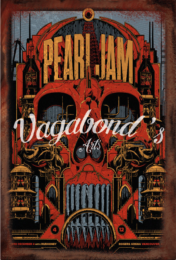 Vintage Pearl Jam Metal Sign - Vagabonds Arts 