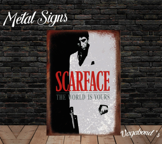 Vintage Scarface Metal Sign - Vagabonds Arts 